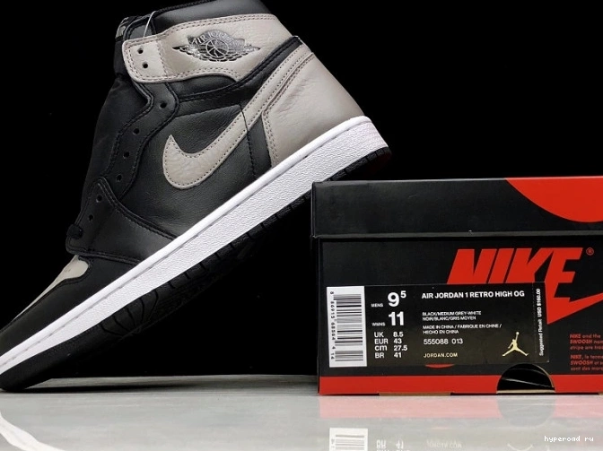 Black 1 Jordan High OG Retro 555088-013 Shadow Air Grey 0521